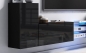 Preview: Tv Lowboard Galaxy Schwarz Hochglanz/Schwarz MDF Design Board HiFi Tisch Beleuchtung Modern Wohnwand  Schrank Möbel