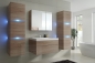Preview: Badmöbel-Set Lux NEW Sonoma Eiche KERAMIK Waschbecken Badezimmer Led Beleuchtung Badezimmermöbel Keramikbecken Holzoptik