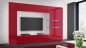 Preview: Wohnwand Shadow Rot Hochglanz/Weiß 285 cm Mediawand Anbauwand Medienwand Design Modern Led Beleuchtung MDF Hochglanz Stehend TV Wand