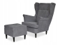 Preview: Ohrensessel EN24 mit Hocker Wohnzimmersessel
