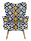 Mobile Preview: Sessel Vikka mit Hocker, Velur Velvet Farbe MIX