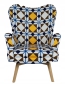 Preview: Sessel Vikka mit Hocker, Velur Velvet Farbe MIX