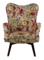 Preview: Sessel Vikka mit Hocker, Velur Rose