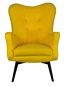 Preview: Sessel Vikka mit Hocker, Microfaser  Farbe Gelb