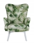 Preview: Sessel Vikka mit Hocker, Velur Velvet Farbe Tropic 2