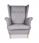 Preview: Ohrensessel ARI SW 21 mit Hocker Wohnzimmersessel Sessel Grau