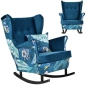 Preview: Schaukelsessel Ohrensessel ARI SPRING 1 / ROYAL 19 inkl. Zierkissen  Wohnzimmersessel