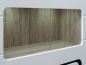 Preview: Vitrine Byron 99,5 x 142 cm Soft Close,Weiß Hochglanz/San Remo Eiche Matt, Modern, Design, inkl. LED Beleuchtung