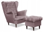 Preview: Ohrensessel CAROL Monolith 62 mit Hocker  Wohnzimmersessel  Sessel Lila