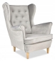 Preview: Ohrensessel DIANA Royal 26 Hellgrau Wohnzimmersessel, ohne Hocker