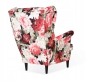 Preview: Ohrensessel FLOWER 1 mit Hocker Wohnzimmersessel Sessel Blumen Blumenmuster Romantisch