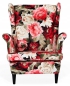 Preview: Ohrensessel FLOWER 1 mit Hocker Wohnzimmersessel Sessel Blumen Blumenmuster Romantisch
