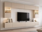 Preview: Wohnwand Flow Kaschmirfarbe Mediawand Medienwand Design Modern Led Beleuchtung Hängeschrank TV Wand Kaschmir