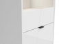 Preview: Vitrine Forn 64 cm Soft Close Weiß Hochglanz/ Weiß Glanz Modern Design LED Beleuchtung