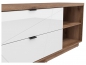 Mobile Preview: Lowboard Forn 156cm Weiß Hochglanz/ Eiche Delano TV Möbel Design Board HiFi Tisch Modern Schrank Möbel