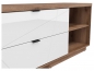 Preview: Lowboard Forn 156cm Weiß Hochglanz/ Eiche Delano TV Möbel Design Board HiFi Tisch Modern Schrank Möbel