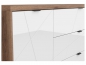 Preview: Kommode Forn 156cm Soft Close Weiß Hochglanz/Eiche Delano Sideboard Modern Design Anrichte Wohnzimmer Schrank