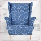 Preview: Ohrensessel Gabo 2 mit Hocker Wohnzimmersessel Blau