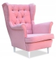 Preview: Ohrensessel GAJA Amore 19 Wohnzimmersessel  Sessel Rosa Hellrosa Pink Pastellrosa Baby Girl Baby Shower ohne Hocker
