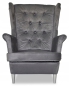 Preview: Ohrensessel GAJA Monolith 85 mit Hocker Wohnzimmersessel Grau
