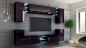 Preview: Wohnwand Galaxy Aubergine Hochglanz/ Schwarz Mediawand Medienwand Design Modern Led Beleuchtung MDF Hochglanz Hängewand Hängeschrank TV Wand