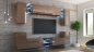 Preview: Wohnwand Galaxy Cappuccino Hochglanz/ Sonoma Eiche Mediawand Medienwand Design Modern Led Beleuchtung MDF Hochglanz Hängewand Hängeschrank TV Wand