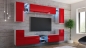 Mobile Preview: Wohnwand Galaxy Rot Hochglanz/ Weiß Mediawand Medienwand Design Modern Led Beleuchtung MDF Hochglanz Hängewand Hängeschrank TV Wand