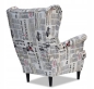 Preview: Ohrensessel GAZETA mit Hocker Wohnzimmersessel