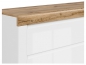 Preview: Kommode Holten 156 cm lackiert Soft Close Weiß Hochglanz/Wotan Eiche/Weiß Matt Modernes Design Anrichte Sideboard