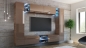 Preview: Wohnwand Kino Cappuccino Hochglanz/ Sonoma Eiche Mediawand Medienwand Design Modern Led Beleuchtung MDF Hochglanz Hängewand Hängeschrank TV Wand