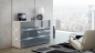 Preview: Kommode Shine Sideboard 120 cm Grau Hochglanz/Weiß LED Beleuchtung Modern Design TV Möbel Anrichte Sigma