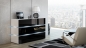 Preview: Kommode Shine Sideboard 120 cm Schwarz Hochglanz/Weiß LED Beleuchtung Modern Design TV Möbel Anrichte Sigma