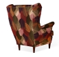 Preview: Ohrensessel LEAF 1 mit Hocker Wohnzimmersessel  Blumenmuster