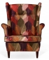Preview: Ohrensessel LEAF 1 mit Hocker Wohnzimmersessel  Blumenmuster