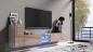 Preview: Tv Lowboard Galaxy Cappuccino Hochglanz/Weiß MDF Design Board HiFi Tisch Beleuchtung Modern Wohnwand  Schrank Möbel