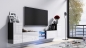 Preview: Tv Lowboard Galaxy Weiß Hochglanz/Schwarz MDF Design Board HiFi Tisch Beleuchtung Modern Wohnwand  Schrank Möbel