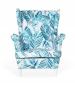 Preview: Ohrensessel M 114 mit Hocker Wohnzimmersessel Blumenmuster