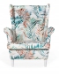 Preview: Ohrensessel M 115 mit Hocker Wohnzimmersessel  Blumenmuster