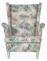 Preview: Ohrensessel M 122 mit Hocker Wohnzimmersessel  Blumenmuster