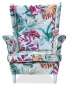 Preview: SOFORT Ohrensessel M 131 mit Hocker Wohnzimmersessel Blumenmuster