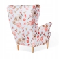 Preview: Ohrensessel M 68 mit Hocker Wohnzimmersessel  Blumenmuster Romantisch Blumen