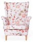 Preview: Ohrensessel M 68 mit Hocker Wohnzimmersessel  Blumenmuster Romantisch Blumen