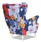 Preview: Ohrensessel M 70 mit Hocker Wohnzimmersessel  Blumenmuster