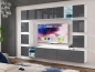 Preview: Wohnwand Maxi 255 Grau Hochglanz/Weiß Matt  Mediawand Medienwand Design Modern Led Beleuchtung MDF Hochglanz Hängewand Hängeschrank TV Wand Anbauwand