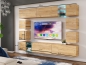 Preview: Wohnwand Maxi 255 Grau Hochglanz/Eiche Gold Craft Matt  Mediawand Medienwand Design Modern Led Beleuchtung MDF Hochglanz Hängewand Hängeschrank TV Wand Anbauwand