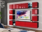 Preview: Wohnwand Maxi 255 Rot Hochglanz/Schwarz Matt  Mediawand Medienwand Design Modern Led Beleuchtung MDF Hochglanz Hängewand Hängeschrank TV Wand Anbauwand