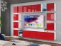 Preview: Wohnwand Maxi 255 Rot Hochglanz/Weiß Matt  Mediawand Medienwand Design Modern Led Beleuchtung MDF Hochglanz Hängewand Hängeschrank TV Wand Anbauwand