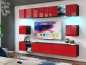 Preview: Wohnwand Midi 255 Rot Hochglanz/Schwarz Matt Mediawand Medienwand Design Modern Led Beleuchtung MDF Hochglanz Hängewand Hängeschrank TV Wand
