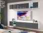 Preview: Wohnwand Mini 255 Grau Hochglanz/Weiß Matt Mediawand Medienwand Design Modern Led Beleuchtung MDF Hochglanz Hängewand Hängeschrank TV Wand