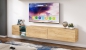 Preview: Tv Lowboard Mini 255 Eiche Gold Craft Design Board HiFi Tisch Beleuchtung Modern Wohnwand  Schrank Möbel